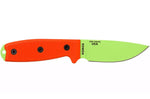 Couteau Esee 3 ESEE-3PM-VG lame acier carbone venom green 8,8cm manche G10 orange + étui