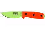 Couteau Esee 3 ESEE-3PM-VG lame acier carbone venom green 8,8cm manche G10 orange + étui