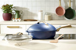 Poêle antiadhérente Cookut La Fabuleuse 8-en-1 bleue - 28cm