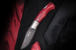 Couteau pliant Böker Boxer Damascus 111025DAM manche en micarta bordeaux 10,3cm