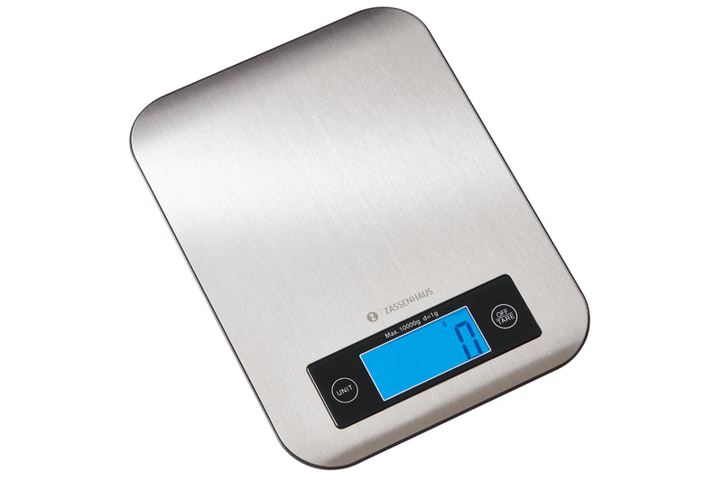 Balance de cuisine digitale Zassenhaus Pure en acier inox capacité 10kg - Inox
