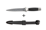 Couteau Böker MG-42 121506DAM lame damassée 13,5cm manche en bois de fer + étui en cuir