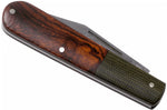 Couteau pliant Böker Barlow Integral Leopard 100501DAM manche en micarta noir et bois de fer 8,5cm + étui en feutre