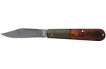 Couteau pliant Böker Barlow Integral Leopard 100501DAM manche en micarta noir et bois de fer 8,5cm + étui en feutre