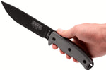 Couteau Esee 6 ESEE-6P-B lame acier carbone noir 16,5cm manche micarta gris + étui