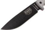 Couteau Esee 6 ESEE-6P-B lame acier carbone noir 16,5cm manche micarta gris + étui