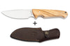 Couteau Böker Arbolito Vultur 02BA415 lame en acier 9,8cm manche en bois d'olivier + étui en cuir