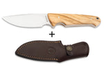 Couteau Böker Arbolito Vultur 02BA415 lame en acier 9,8cm manche en bois d'olivier + étui en cuir