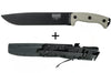 Machette Esee Junglas JUNGLAS-E lame acier carbone noir 26,5cm manche micarta gris + étui