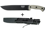 Machette Esee Junglas JUNGLAS-E lame acier carbone noir 26,5cm manche micarta gris + étui