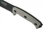 Machette Esee Junglas JUNGLAS-E lame acier carbone noir 26,5cm manche micarta gris + étui