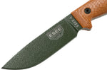 Couteau Esee 4 4POD-011 lame acier carbone vert 11,6cm manche micarta marron + étui