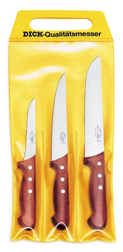 Pochette de 3 couteaux de boucher DICK Bois désosseur+saigner+boucher