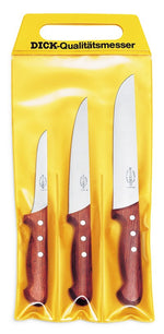 Pochette de 3 couteaux de boucher DICK Bois désosseur+saigner+boucher