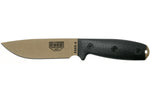 Couteau Esee 4 4PDE-001 lame acier carbone dark earth 11,6cm manche G10 noir + étui