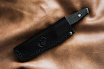 Couteau Böker AK1 Damas 122509DAM lame damassée 7,9cm manche en carbone + étui en cuir