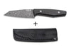 Couteau Böker AK1 Damas 122509DAM lame damassée 7,9cm manche en carbone + étui en cuir