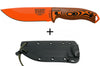 Couteau Esee 5 5POR-006 lame acier carbone orange 13,2cm manche G10 noir/orange + étui