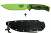 Couteau Esee 6 6PVG-007 lame acier carbone venom green 16,5cm manche G10 vert/noir + étui