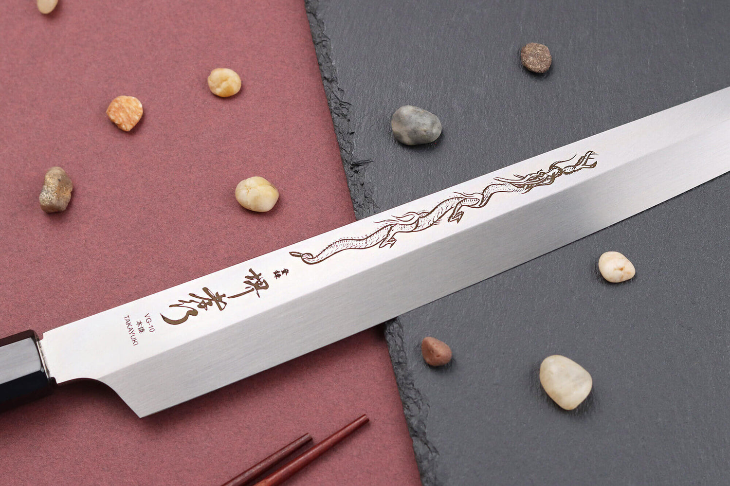 Couteau sakimaru yanagiba 30cm japonais artisanal Sakai Takayuki Honyaki Shoryu VG10