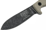 Couteau Esee Ashley Game ESEE-AGK lame acier carbone noir 9,1cm manche micarta gris + étui cuir
