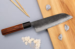 Couteau santoku 16,5cm japonais artisanal Yuzo Black Nashiji