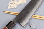 Couteau santoku 16,5cm japonais artisanal Yuzo Black Nashiji