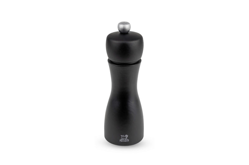 Moulin à poivre manuel Peugeot Tahiti en bois de hêtre noir mat - 15 cm