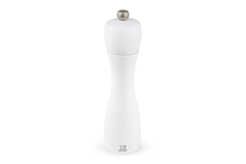 Moulin à sel sec manuel Peugeot Tahiti en bois de hêtre blanc mat - 20 cm