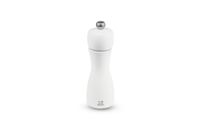 Moulin à sel sec manuel Peugeot Tahiti en bois de hêtre blanc mat - 15 cm