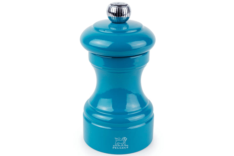 Moulin à poivre manuel Peugeot Bistro en bois de hêtre laqué bleu pacifique 10cm
