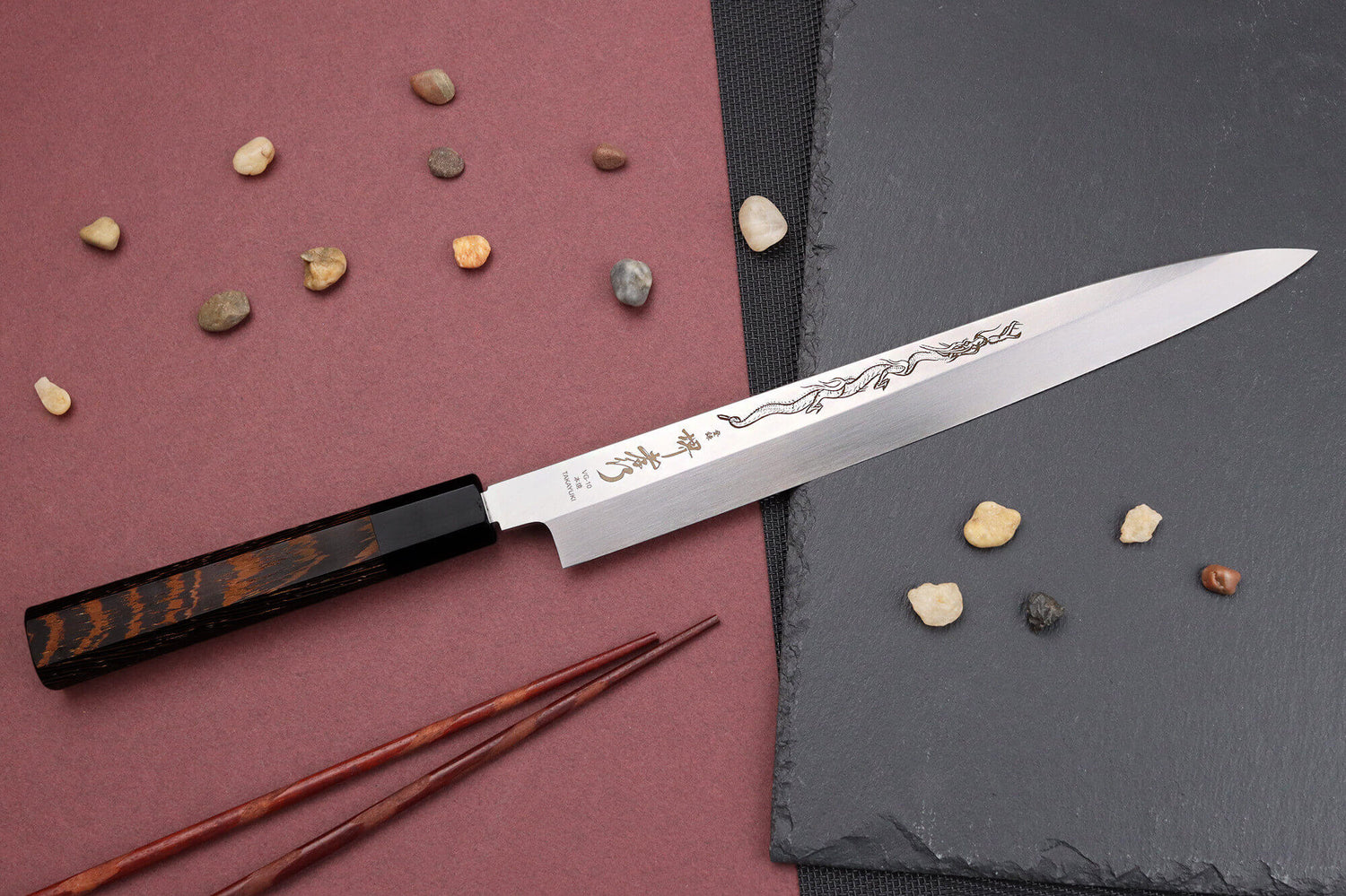 Couteau yanagiba 27cm japonais artisanal Sakai Takayuki Honyaki Shoryu VG10