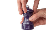 Moulin à poivre manuel Peugeot Bistro en bois de hêtre laqué aubergine 10cm