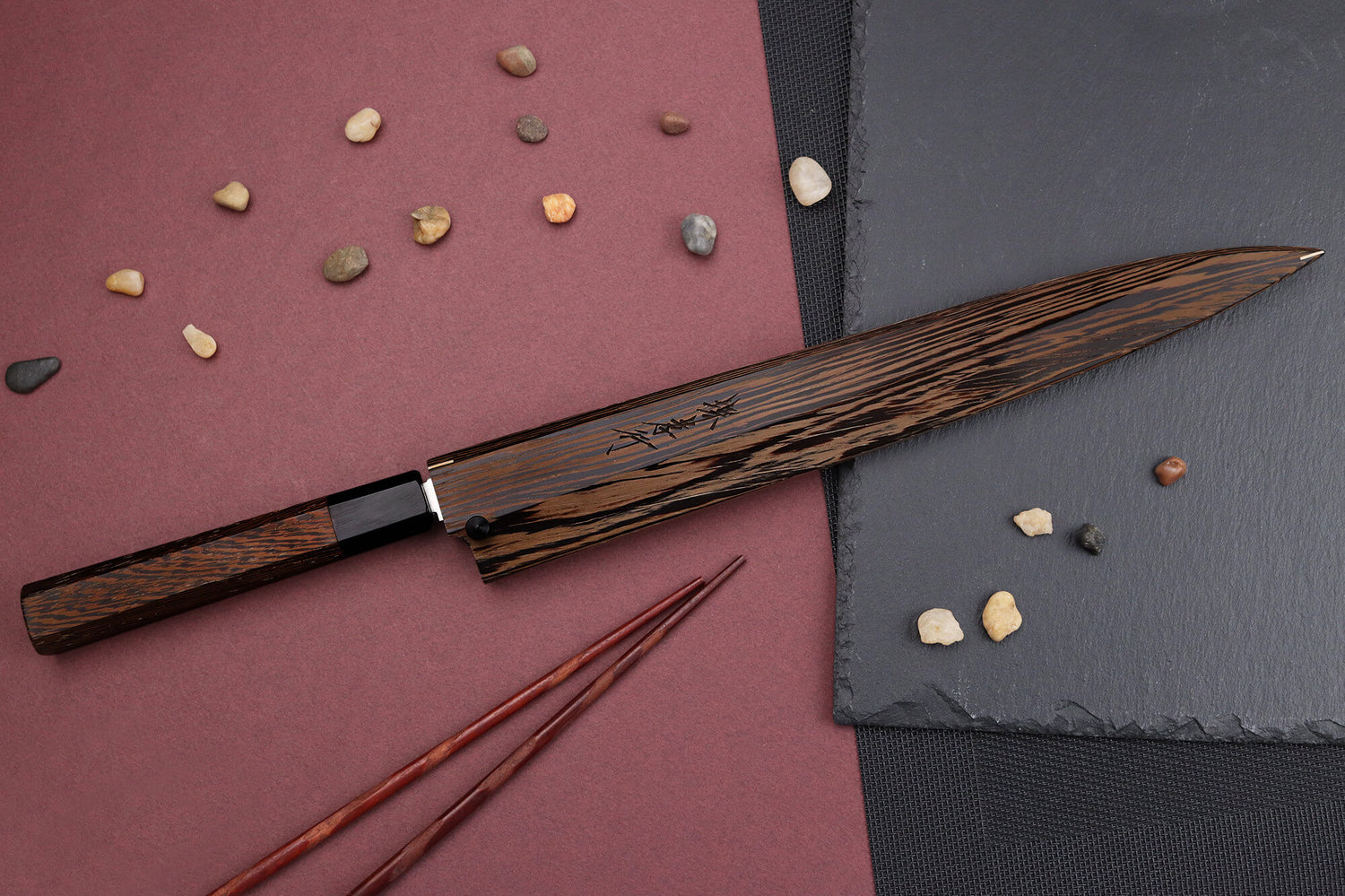 Couteau yanagiba 30cm japonais artisanal Sakai Takayuki Honyaki Shoryu VG10