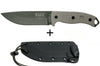 Couteau Esee 5 ESEE-5P-OD-E lame acier carbone vert 13,7cm manche micarta gris + étui