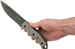 Couteau Esee 5 ESEE-5P-OD-E lame acier carbone vert 13,7cm manche micarta gris + étui