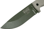 Couteau Esee 5 ESEE-5P-OD-E lame acier carbone vert 13,7cm manche micarta gris + étui