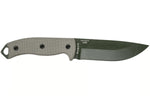 Couteau Esee 5 ESEE-5P-OD-E lame acier carbone vert 13,7cm manche micarta gris + étui