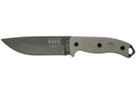 Couteau Esee 5 ESEE-5P-OD-E lame acier carbone vert 13,7cm manche micarta gris + étui