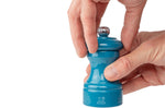 Moulin à sel sec manuel Peugeot Bistro en bois laqué bleu pacifique 10cm