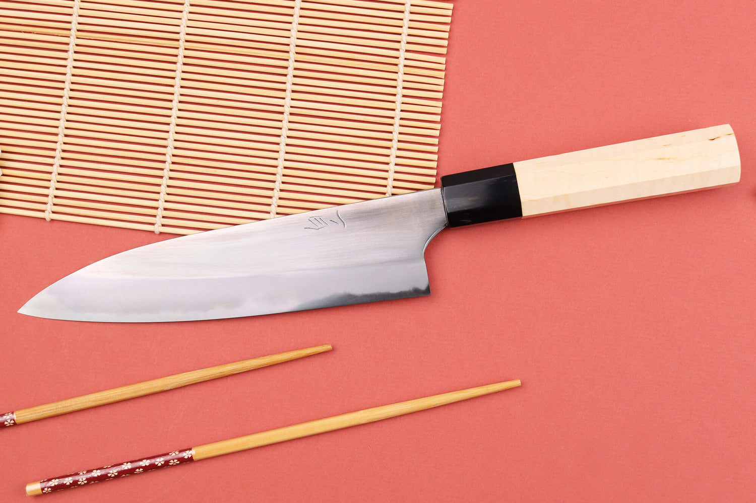 Couteau de chef 18cm japonais artisanal Naoki Mazaki WS2 poli