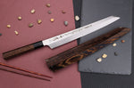 Couteau yanagiba kiritsuke 30cm japonais artisanal Sakai Takayuki Honyaki Shoryu VG10