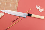 Couteau sujihiki 24cm japonais artisanal Naoki Mazaki WS2 poli
