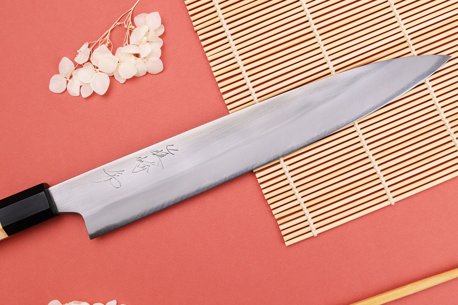 Couteau sujihiki 24cm japonais artisanal Naoki Mazaki WS2 poli