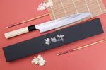 Couteau sujihiki 24cm japonais artisanal Naoki Mazaki WS2 poli