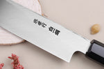 Couteau yanagiba japonais artisanal 27cm Sakai Takayuki Byakko manche en ébène + étui