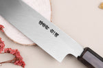 Couteau yanagiba japonais artisanal 30cm Sakai Takayuki Byakko manche en ébène + étui