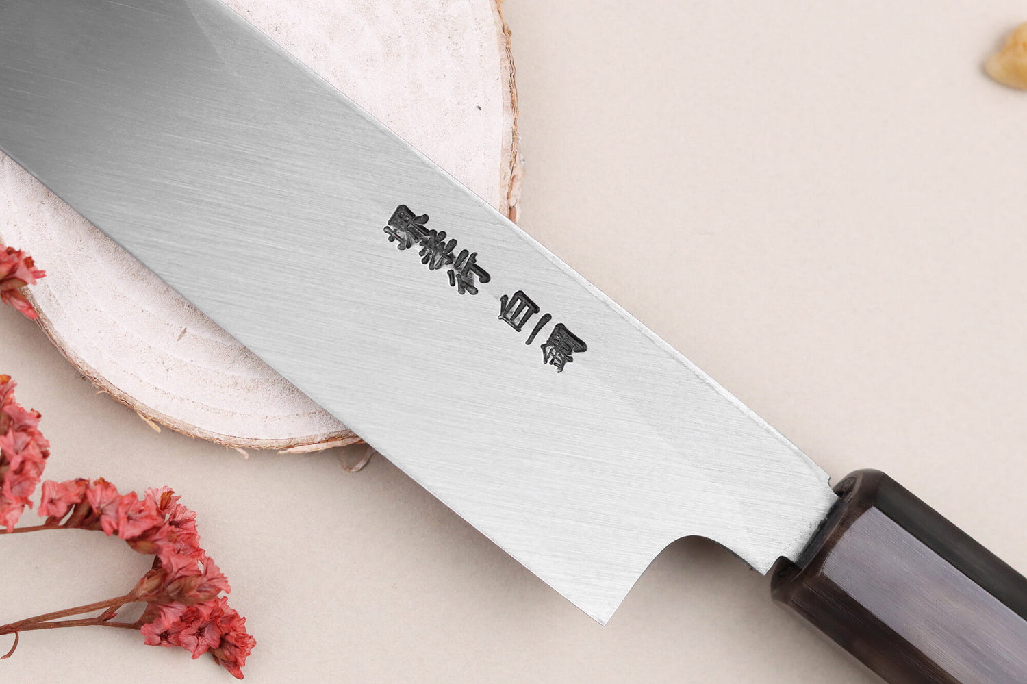 Couteau yanagiba japonais artisanal 30cm Sakai Takayuki Byakko manche en ébène + étui