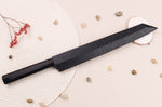 Couteau yanagiba kiritsuke japonais artisanal 27cm Sakai Takayuki Byakko manche en ébène + étui