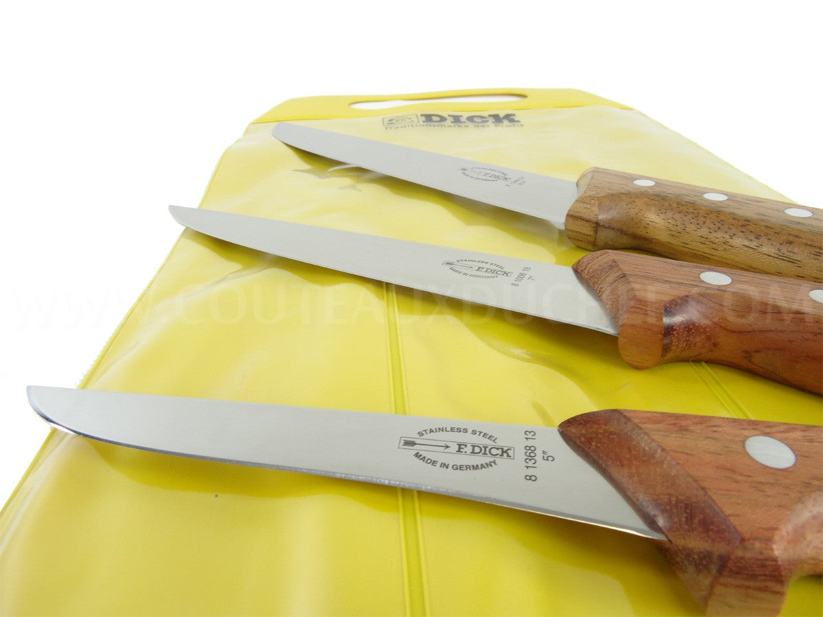 Pochette de 3 couteaux de boucher DICK Bois désosseur+saigner+boucher
